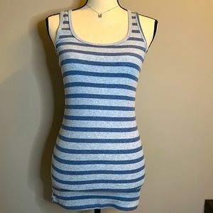 Women’s Felina Gray & Blue Wide Stripe Tank Top Size Medium NWOT